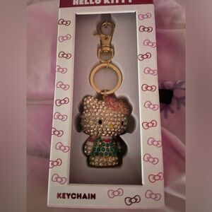 Hello Kitty Crystal Rhinestone Key Chain Key Ring Handbag Charm Jewelry Bling